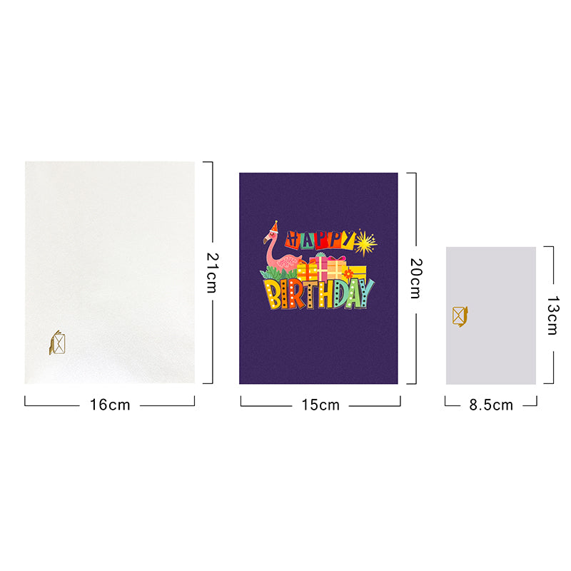 Flamingo Fiesta 3D Pop Up Birthday Card