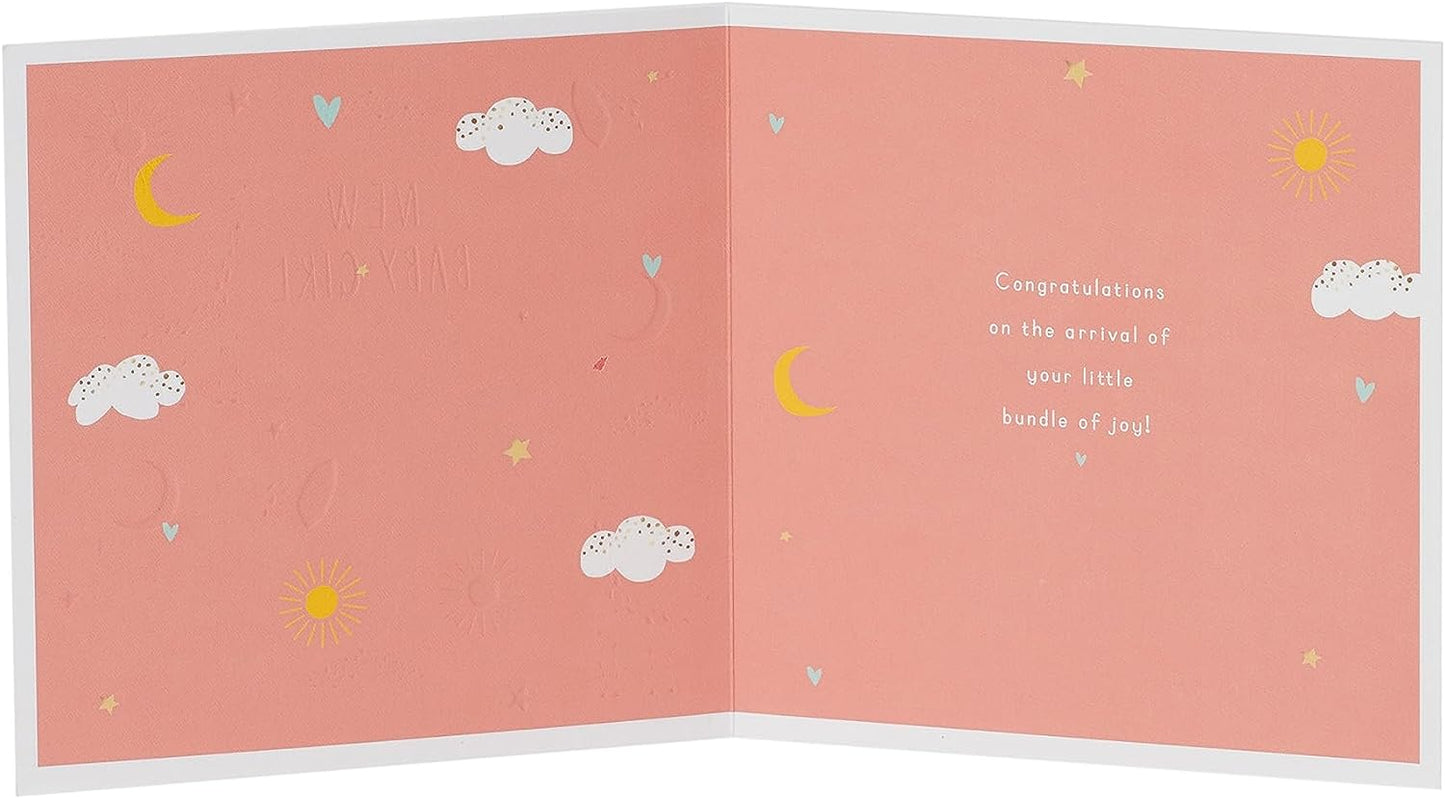 Sweet Animal Design New Baby Girl Congratulations Card