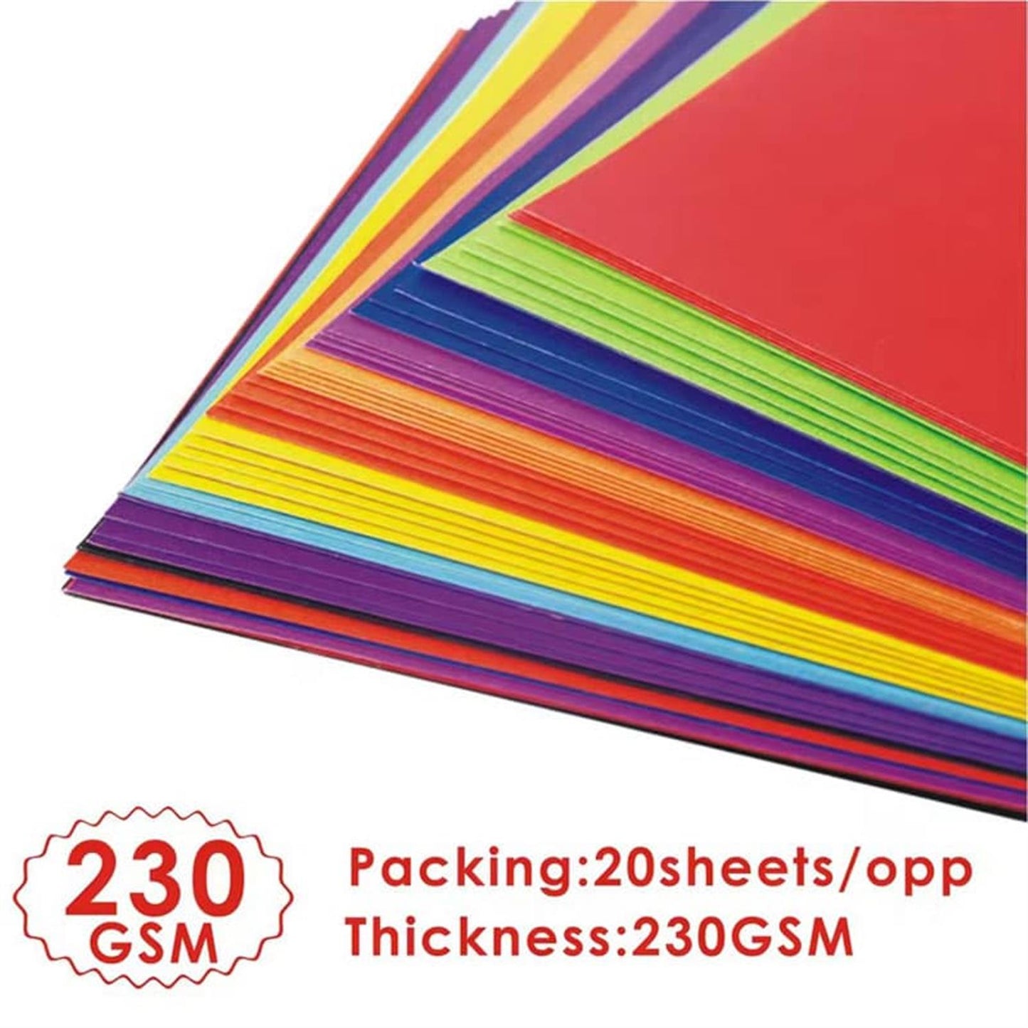 Pack of 20 A2 Bristol Board Red Colored Craft Papers 230gsm