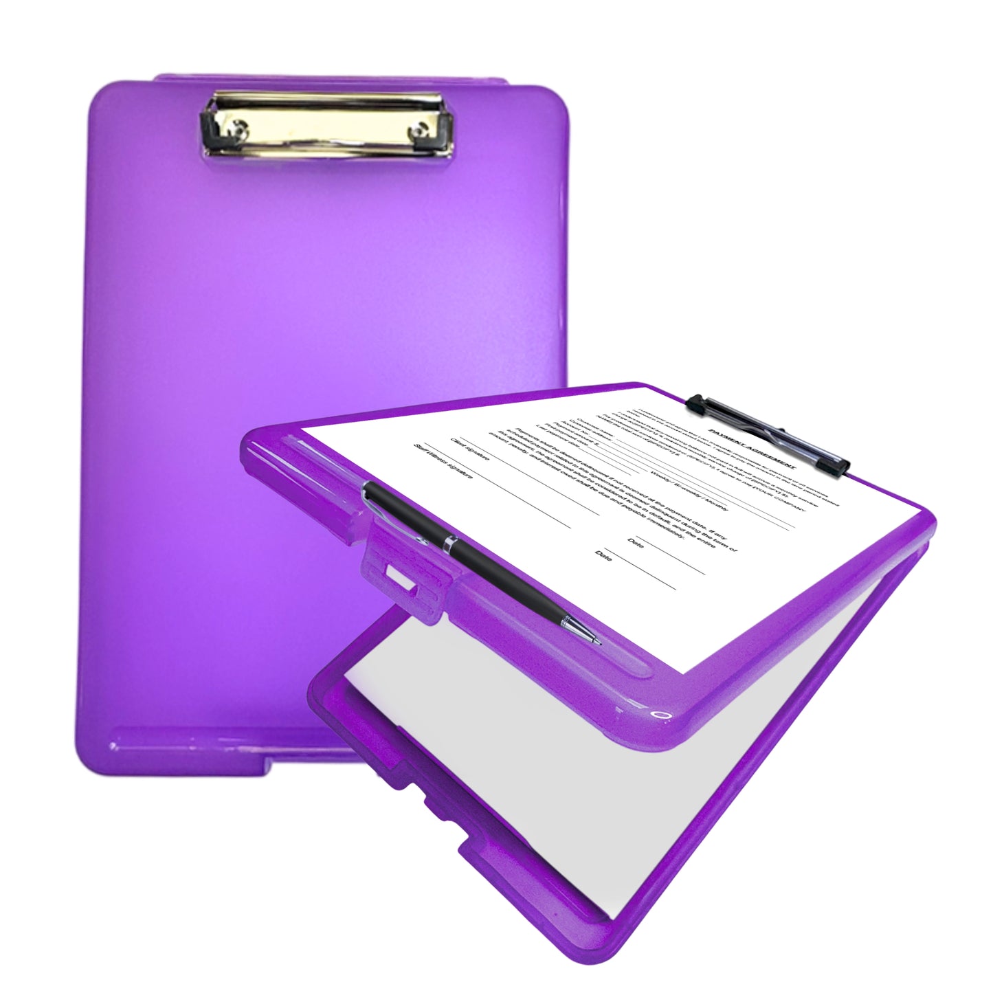 A4 Purple Clipboard Box File - Storage Filing Case