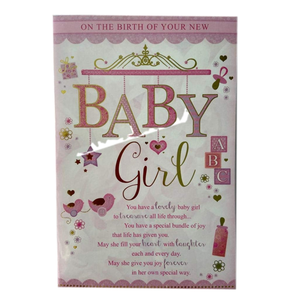 Beautiful Pink Pastel On the Birth of Your Baby Girl Greeting Card