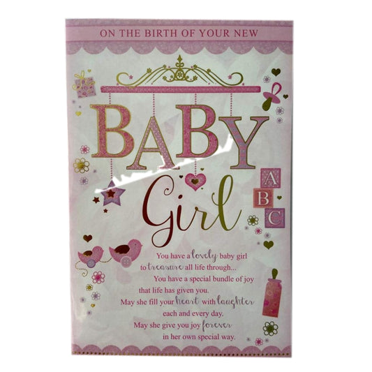 Beautiful Pink Pastel On the Birth of Your Baby Girl Greeting Card