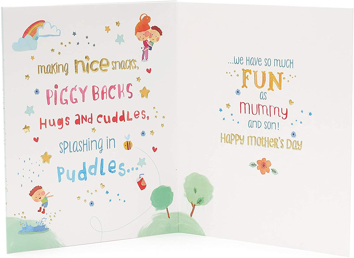 Mummy From Your Son Cute Rhyme Mother's Day Glitter Greeting Card