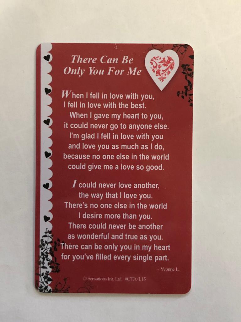 Sentimental Keepsake Wallet / Purse Card There Can be Only You for Me ...