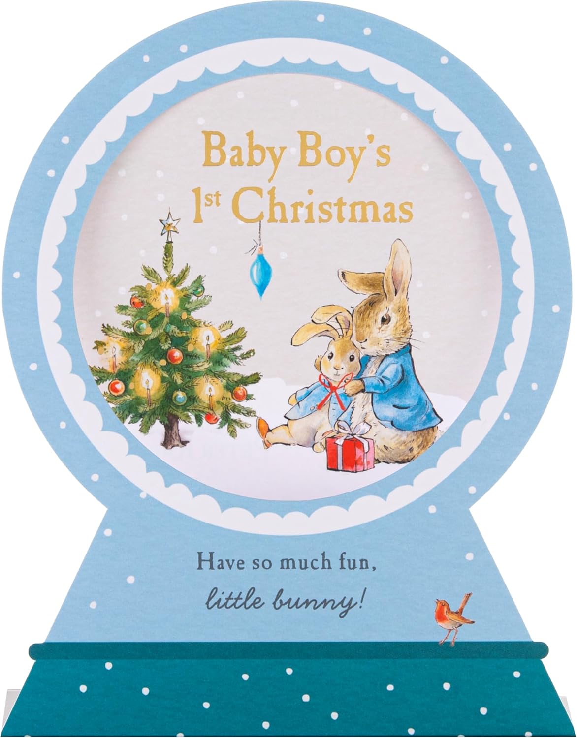 Peter Rabbit Baby Boy's First Christmas Card