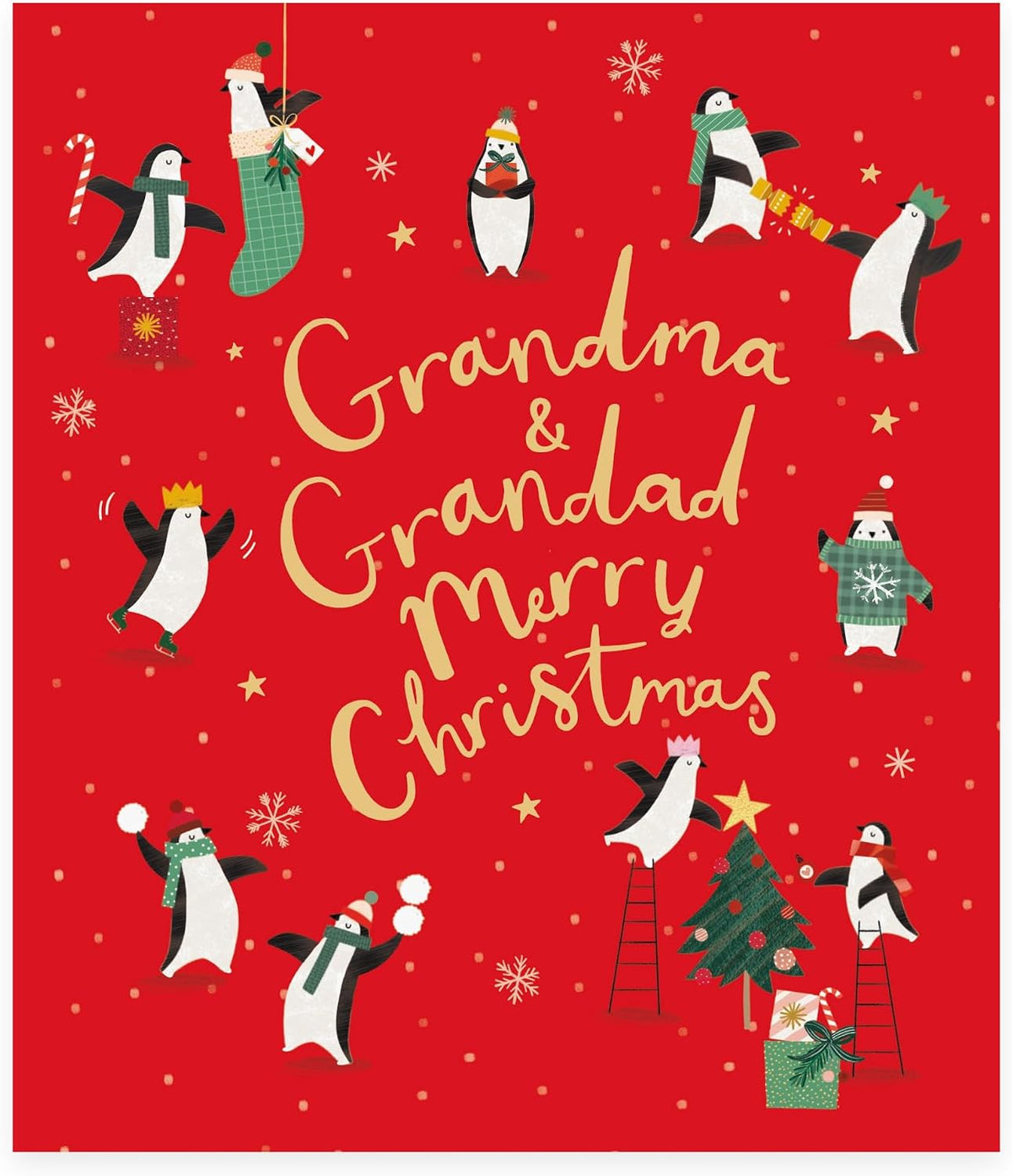 Penguins Design Grandma & Grandad Christmas Card