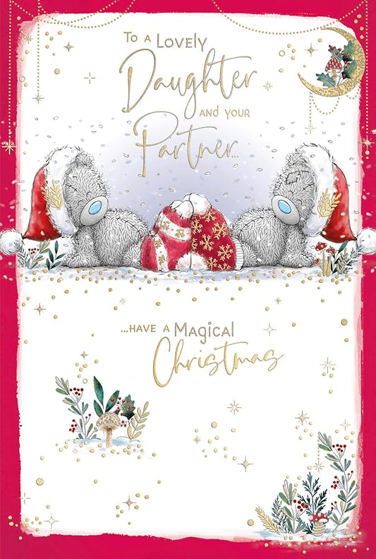 Xmas Socks Daughter And Your Partner Christmas Card