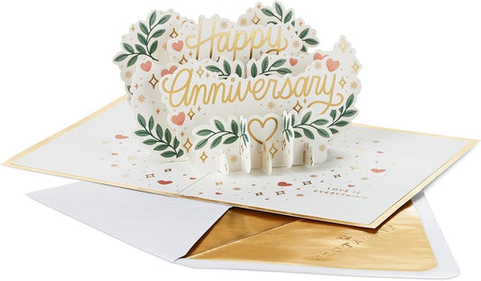 Gold Design 3D Pop Up Anniversary Card