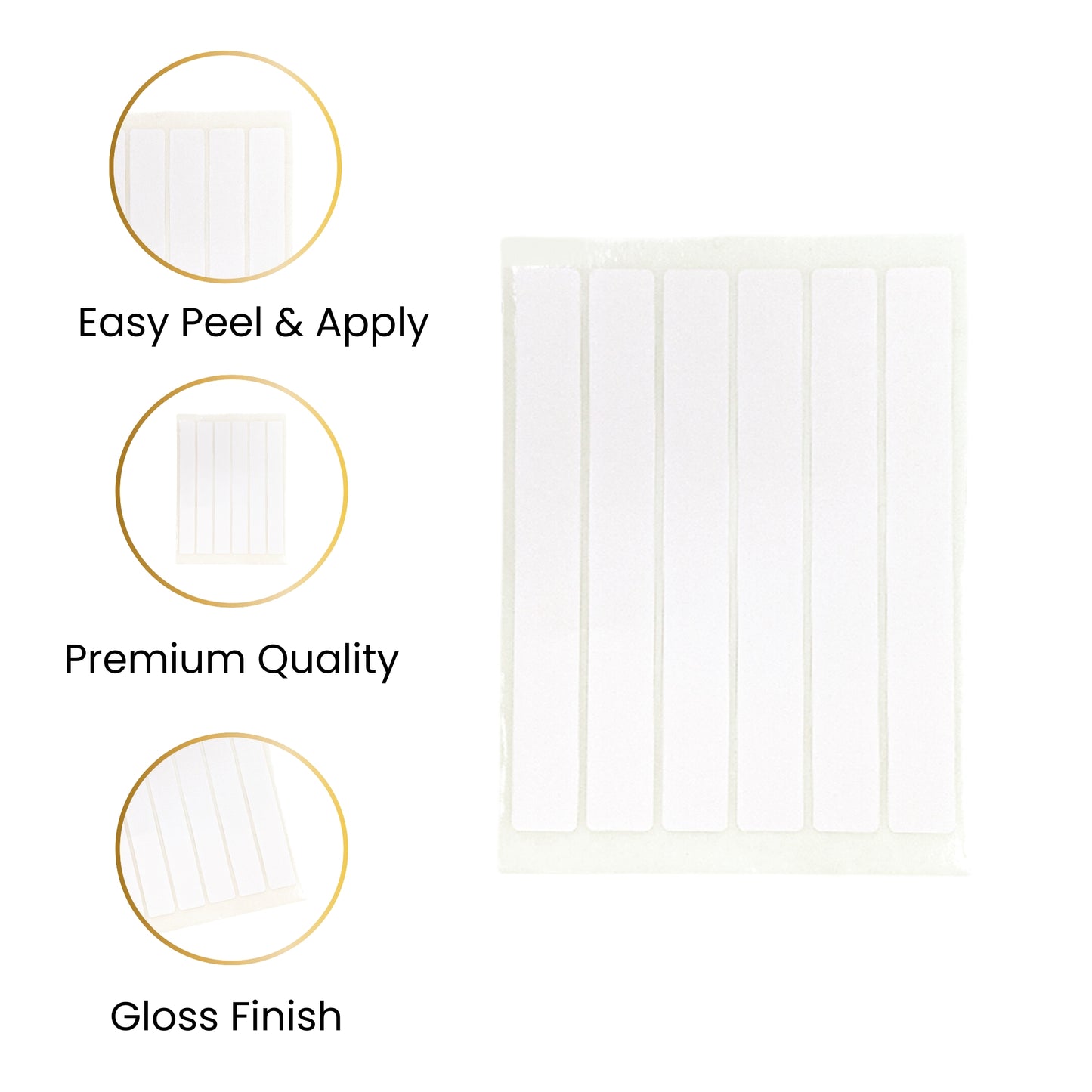 Pack of 288 White 12x102mm Rectangular Labels - Adhesive Stickers