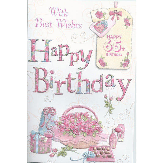 With Best Wishes 65th Happy Birthday Card