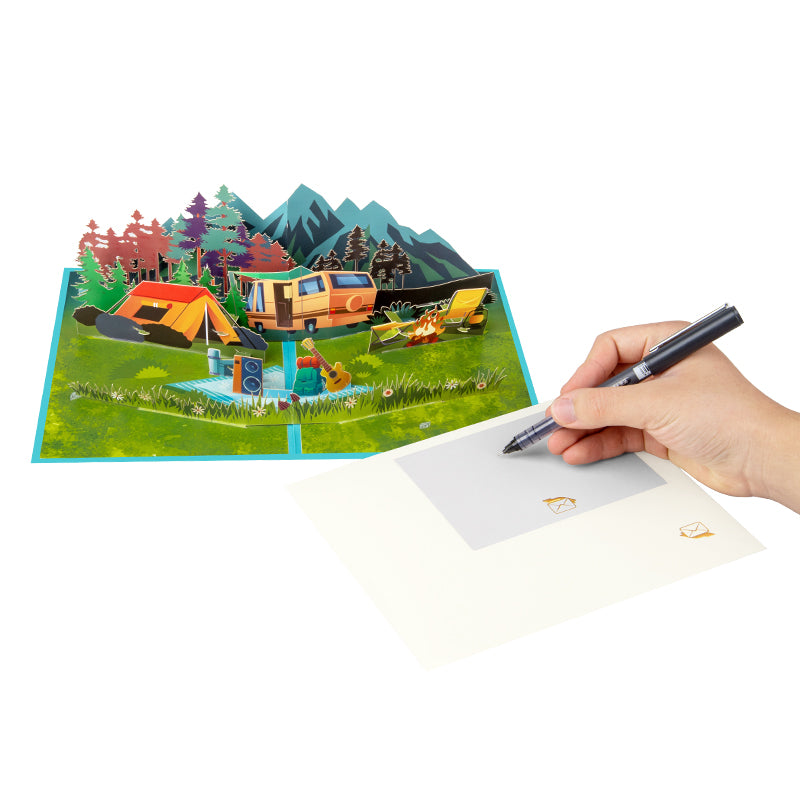 Campfire Moments 3D Forest Camping Pop Up Greeting Card