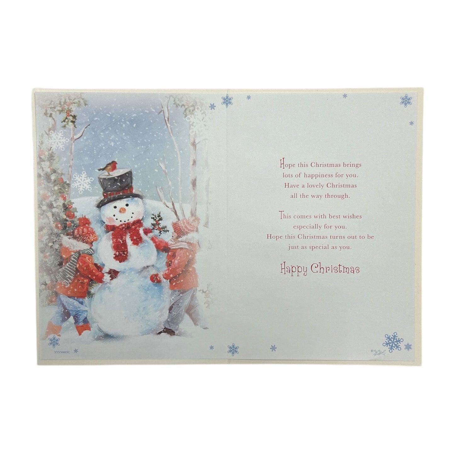 To a Special Mam Snowman Scene with Children Christmas Card