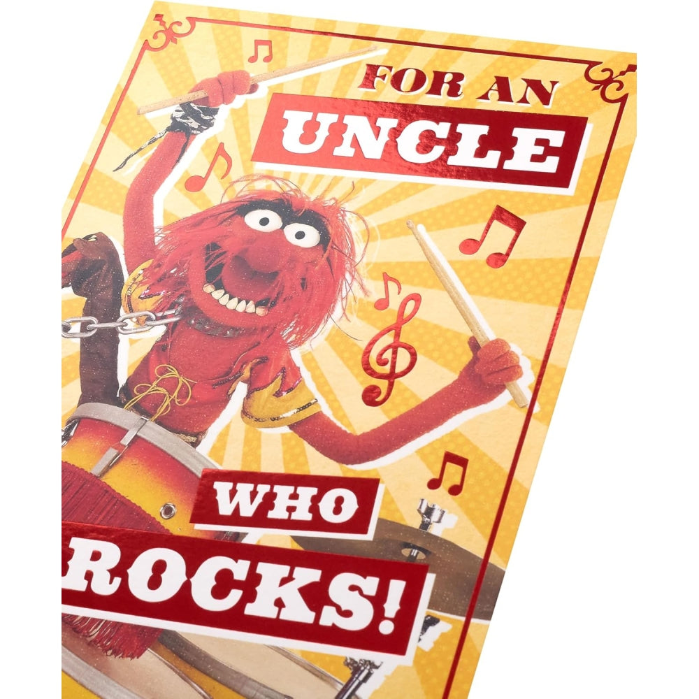 Disney The Muppets Animal & Drums Design Uncle Birthday Card