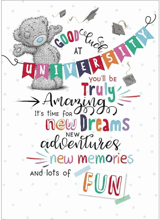 Bear With Graduation Hats Good Luck At University Card