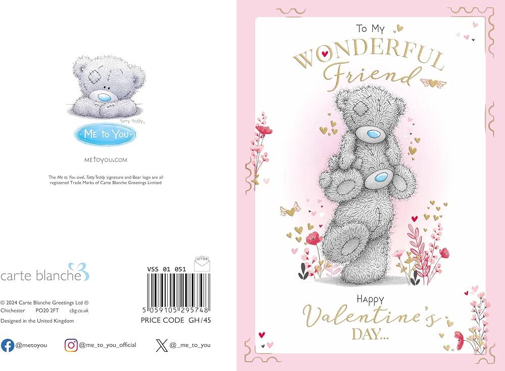 Bears On Top Of Each Other Friend Valentine's or Galentine's Day Card