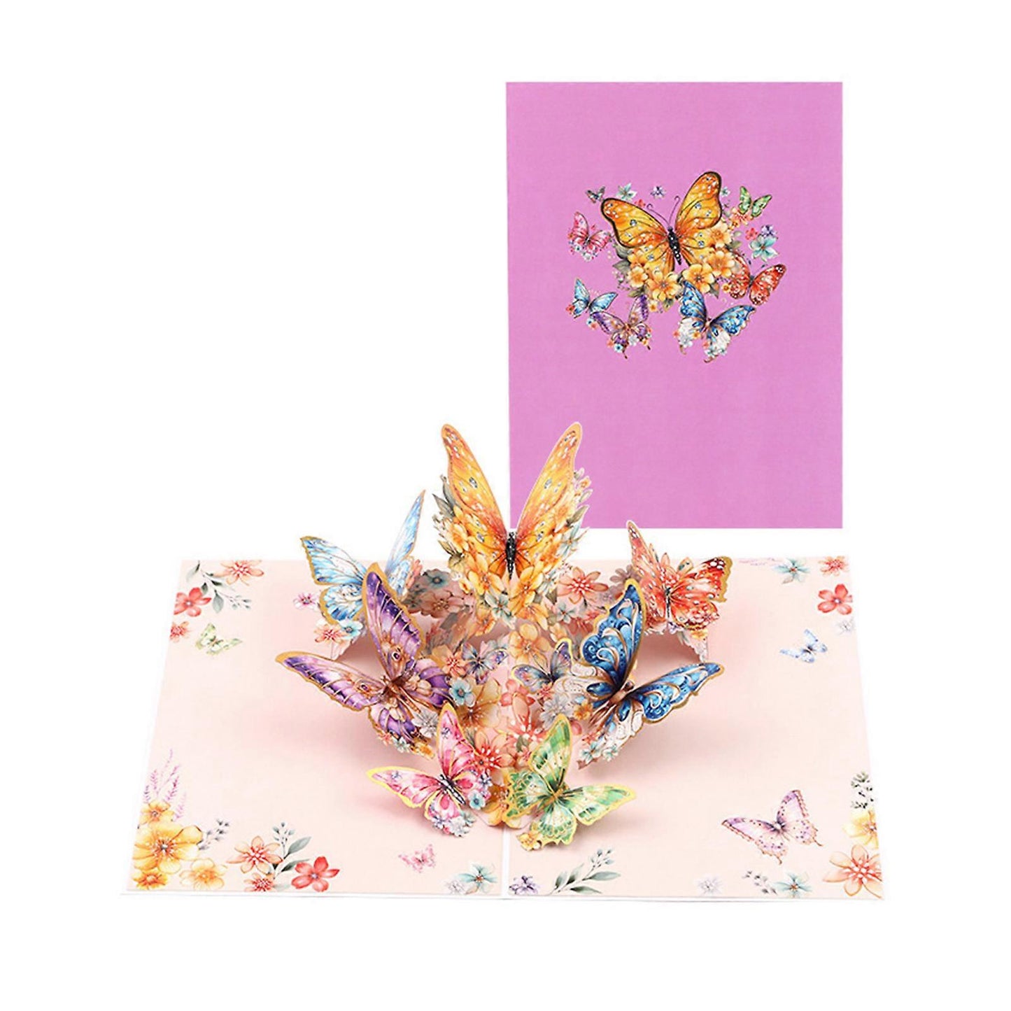 Fluttering Wishes Hot Stamped Purple Butterfly 3D Pop Up Greeting Card