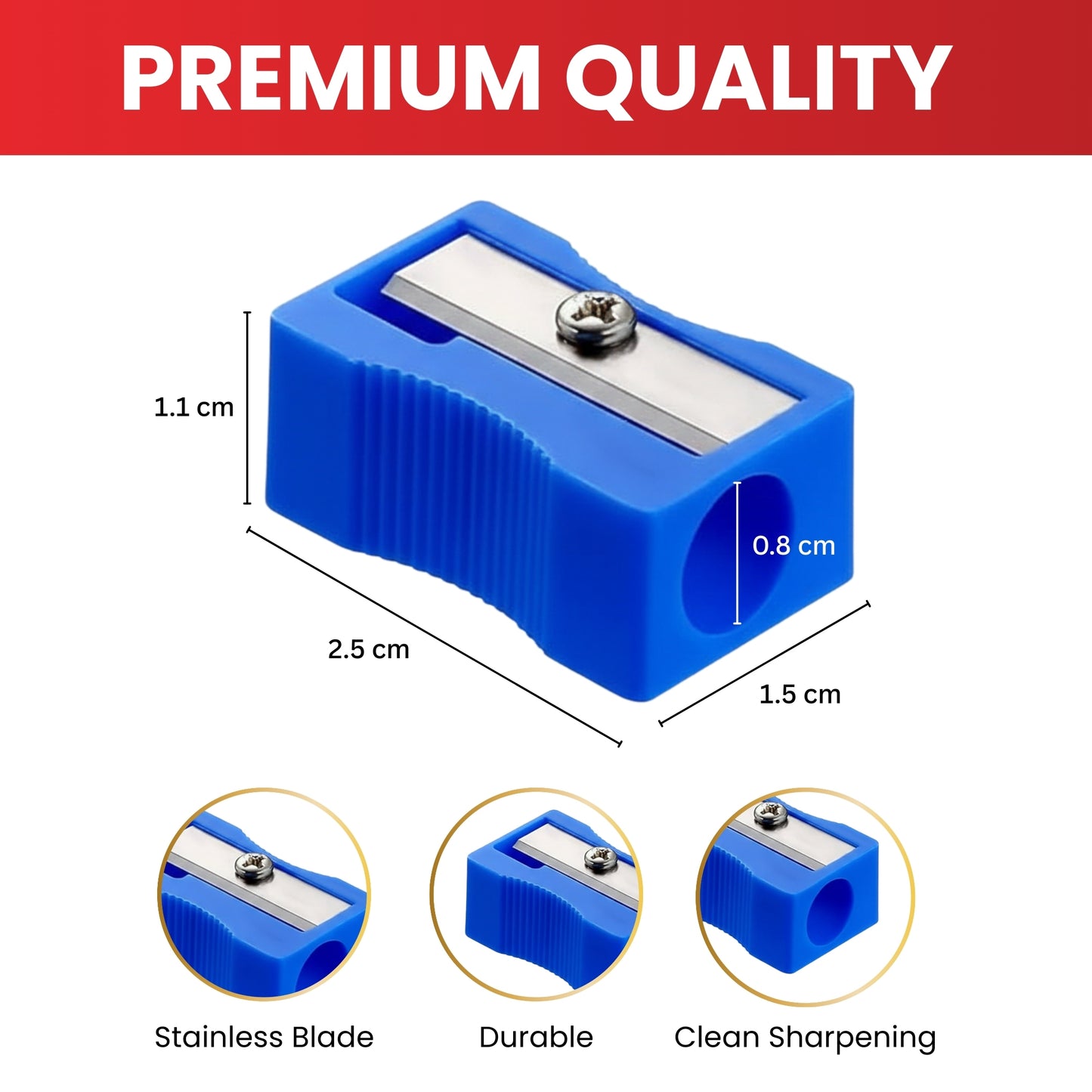 Pack of 100 Assorted Plastic Pencil Sharpeners