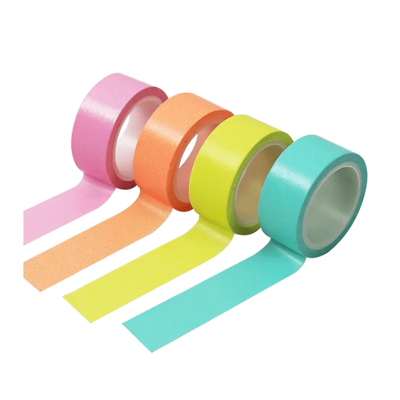3x Pack of 4 Assorted Colour Washi Tapes 1.5cm x 5m