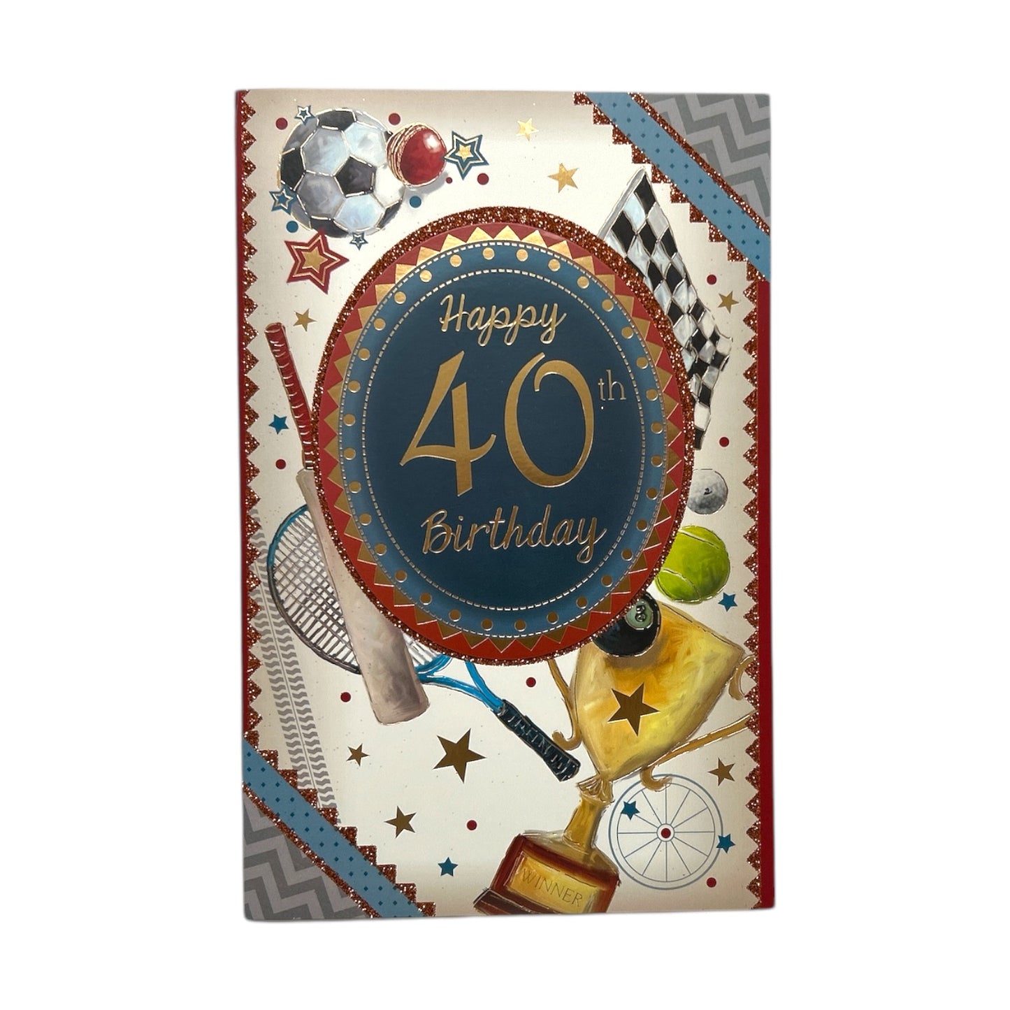 Age 40 Male Sports Themed Design Birthday Card