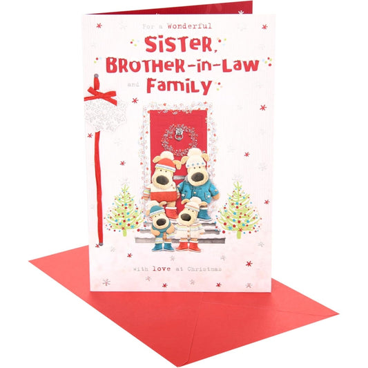 Boofles Outside House Sister & Brother In Law & Family Christmas Card