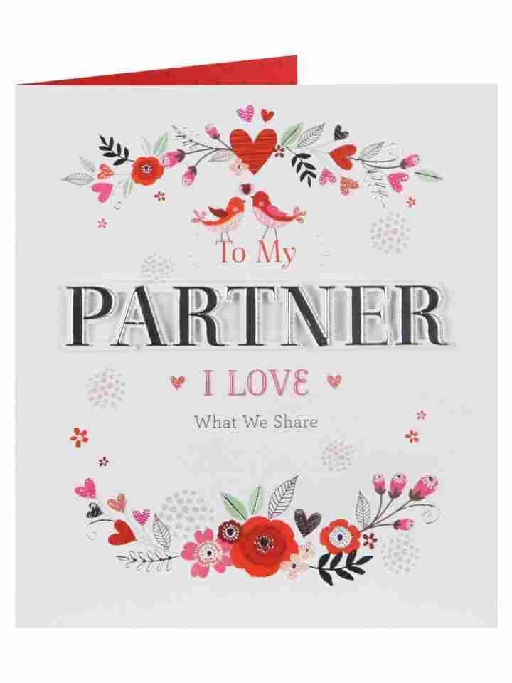 To My Partner Sweet Birds Traditional Valentine's Day Card