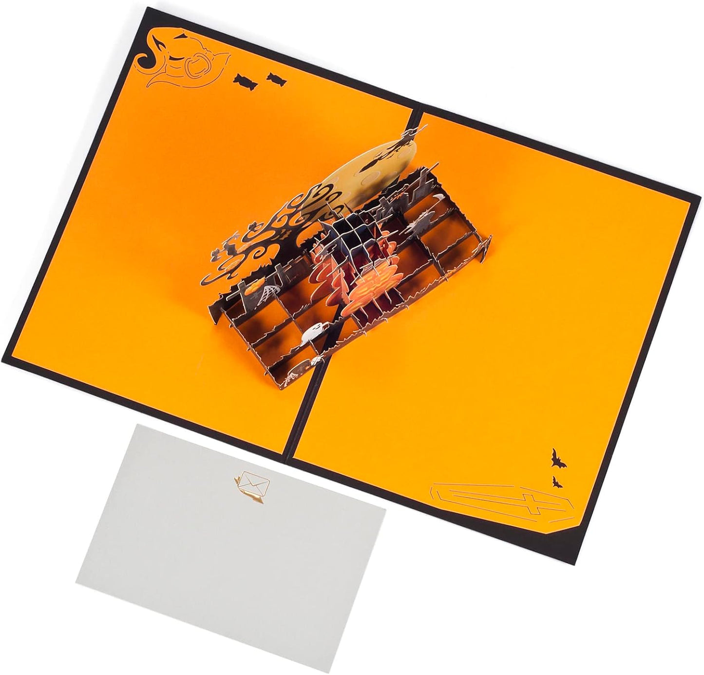 Pumpkins With Witchlight Night 3D Pop Up Halloween Card