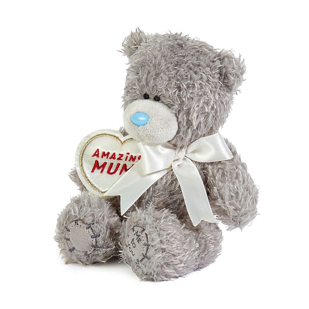 Me to You Tatty Teddy 'Amazing Mum' 10cm Plush Bear With Embroidered Flower Official Collection