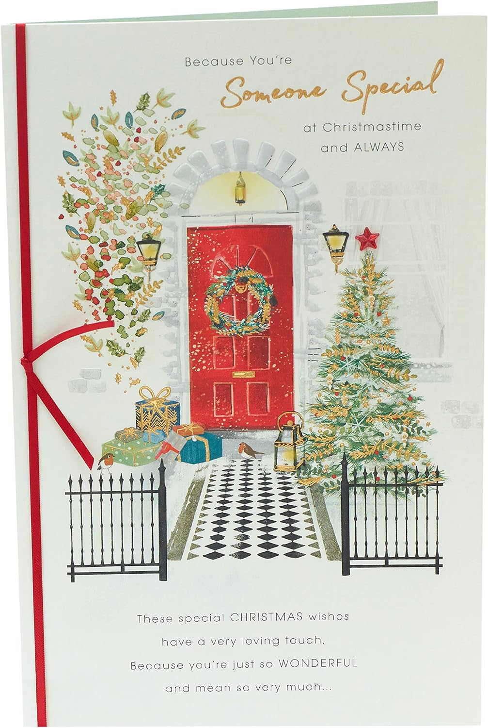Front Door Scene Someone Special Christmas Card