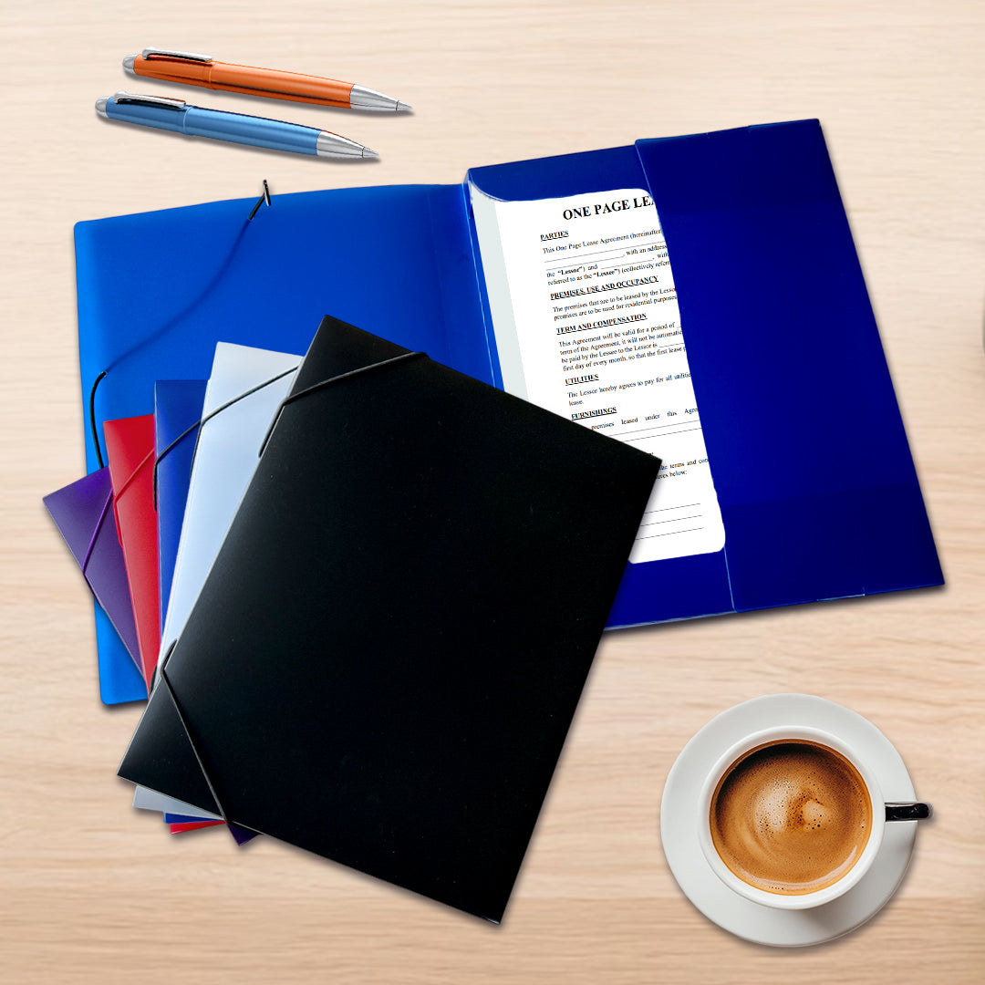 A4 Clearview Red Box File with Elastic Closure