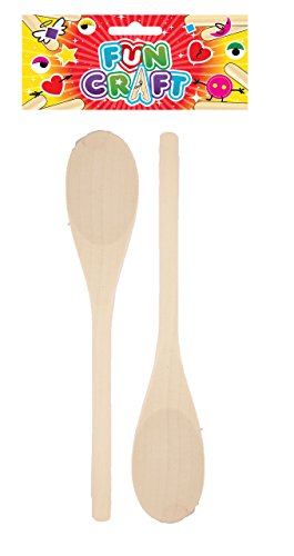 Pack of 2 Puppet Spoons Wooden 20.5x4cm