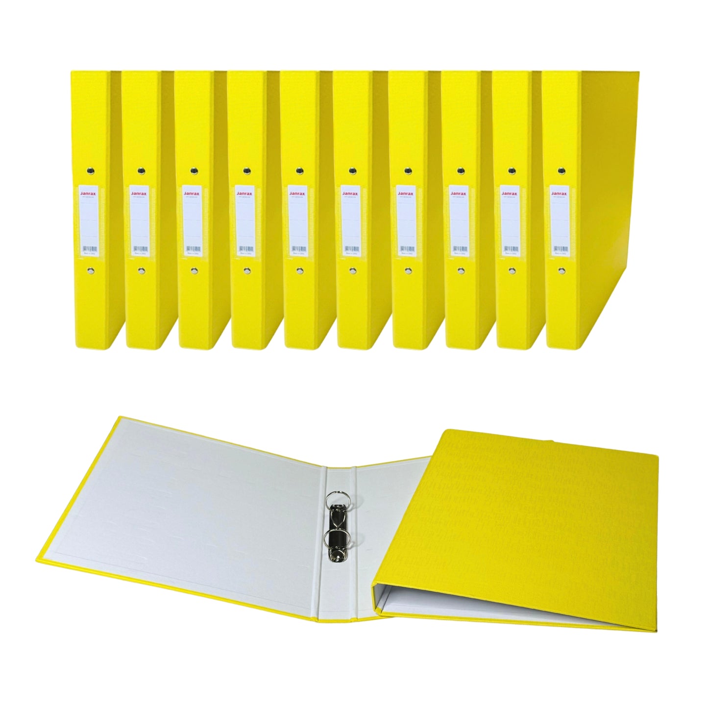 Pack of 20 A4 Yellow Paper Over Board Ring Binders by Janrax