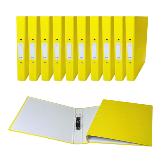 Pack of 20 A4 Yellow Paper Over Board Ring Binders by Janrax