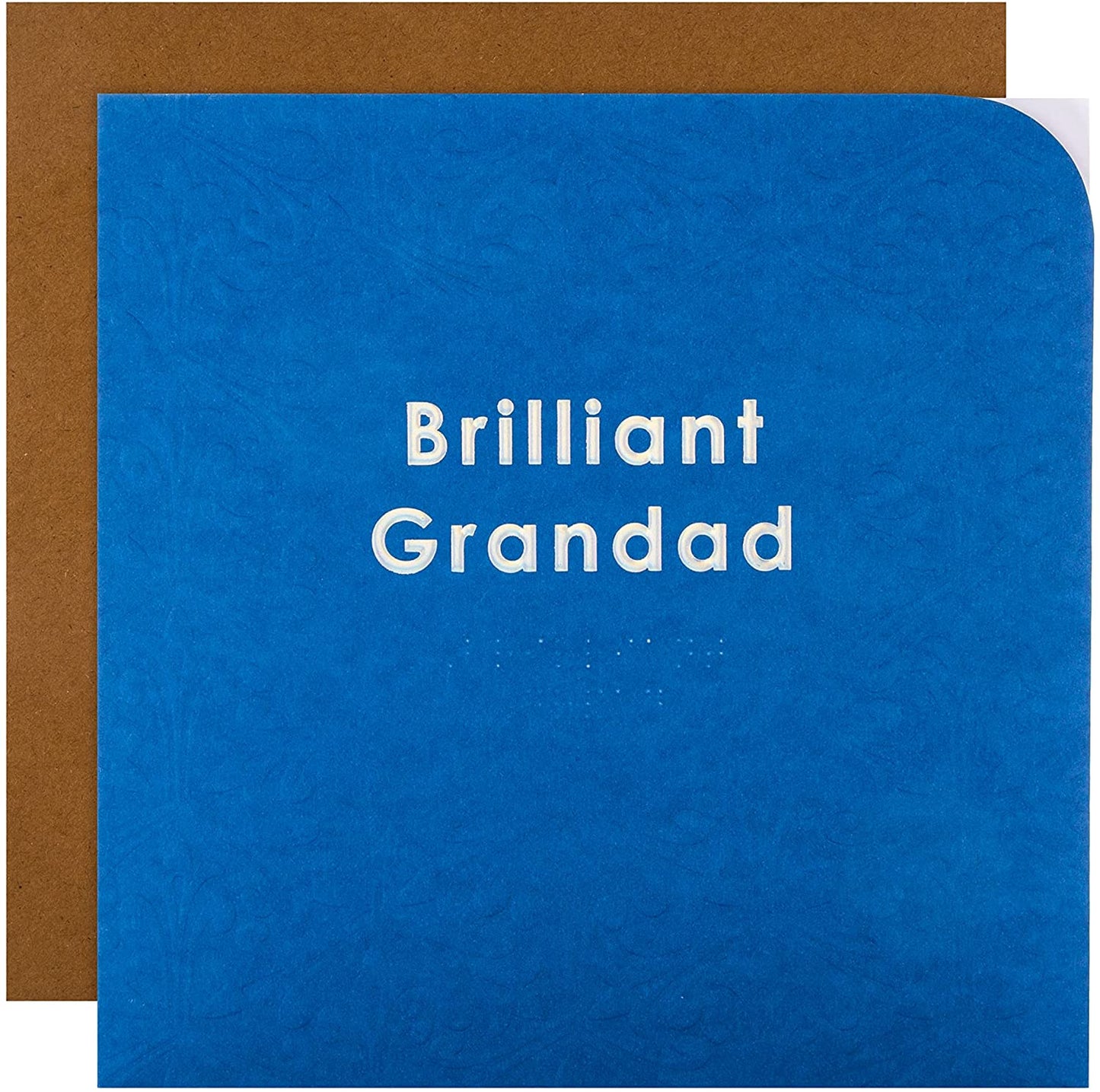 Grandad Birthday Card Contemporary Patterned Design Braille