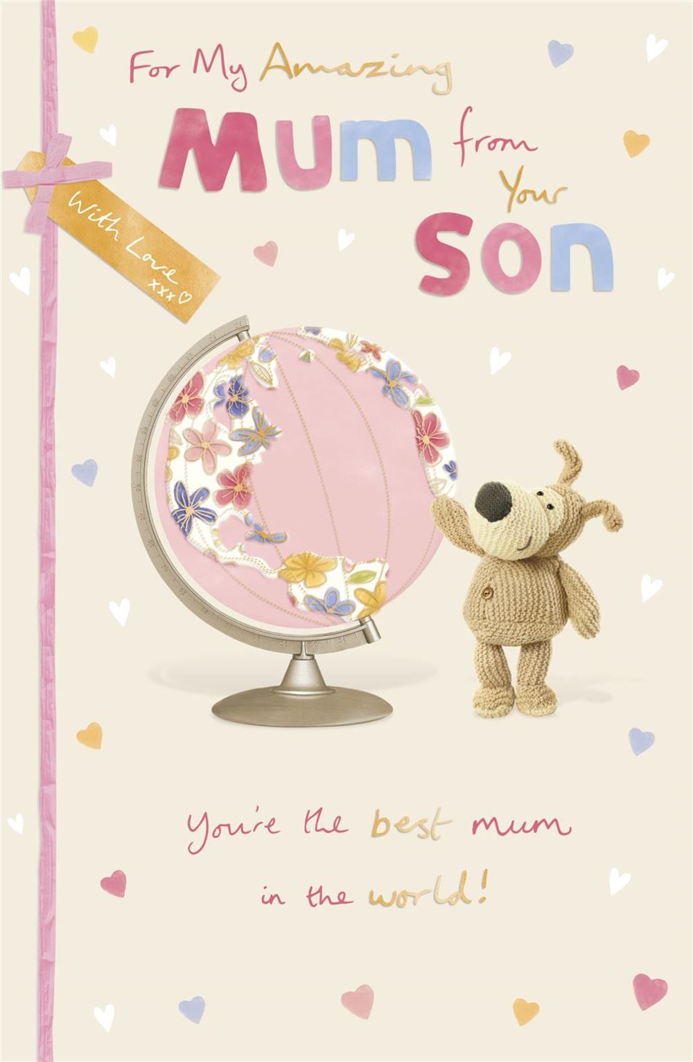 Boofle With Globe From Son Mother's Day Card