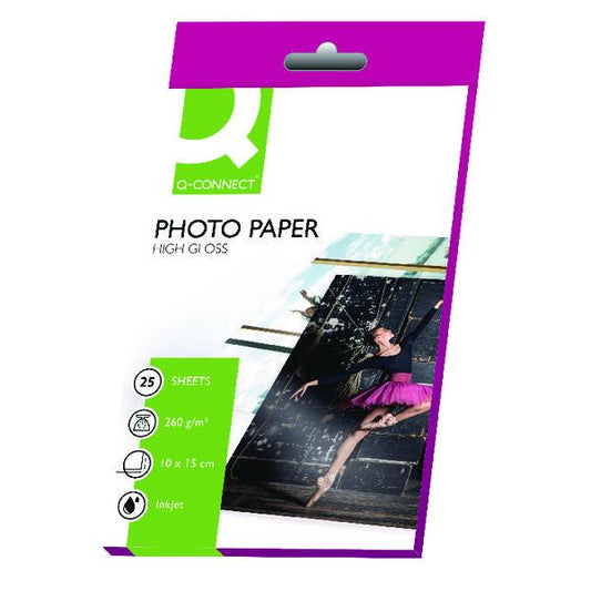 White 10x15cm Glossy Photo Paper 260gsm (Pack of 25)