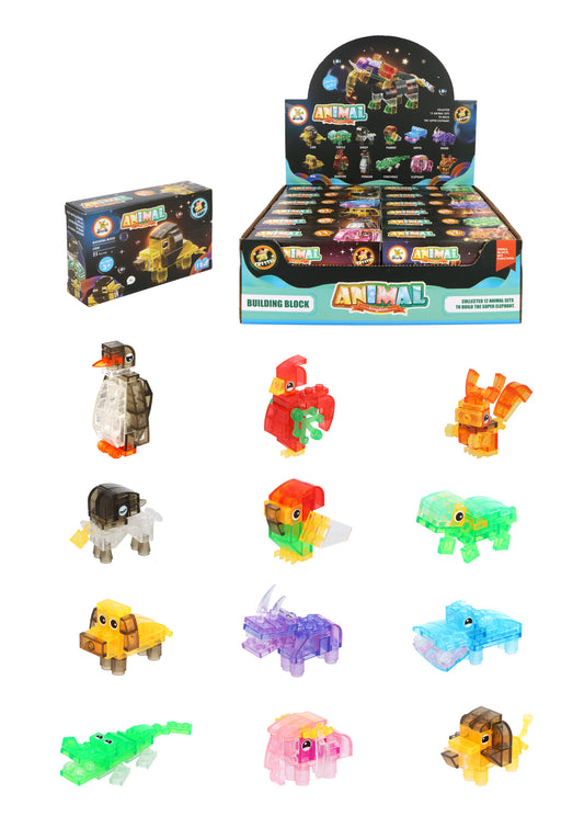 Crystal Series Animal Lego Block Kits - Mini Bricks Set Construction Toy Birthday Favours Loot Bag Fillers