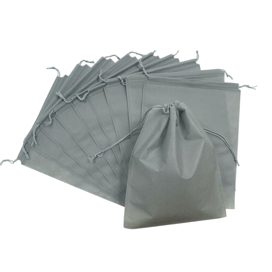 Pack of 50 Grey Coloured 32x22cm Non-Woven Drawstring Bags