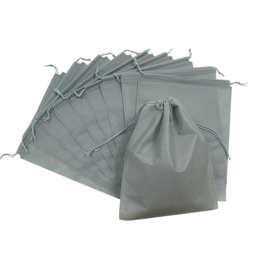 Pack of 50 Grey Coloured 32x22cm Non-Woven Drawstring Bags