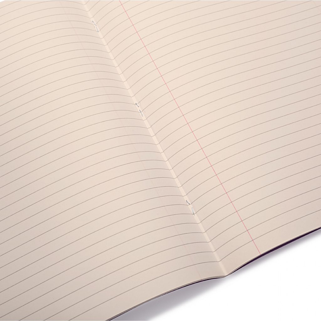 Pack of 10 Rhino A4 48 Page Red with Cream Tinted Paper 8mm Lined with Margin Exercise Books