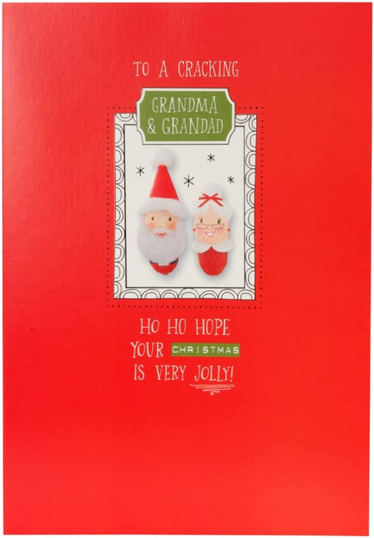 Christmas Wish for Grandma and Grandad Embossed Illustration Card