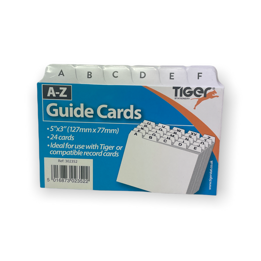 5" x 3" A - Z Guide Cards Tabs 24 Cards