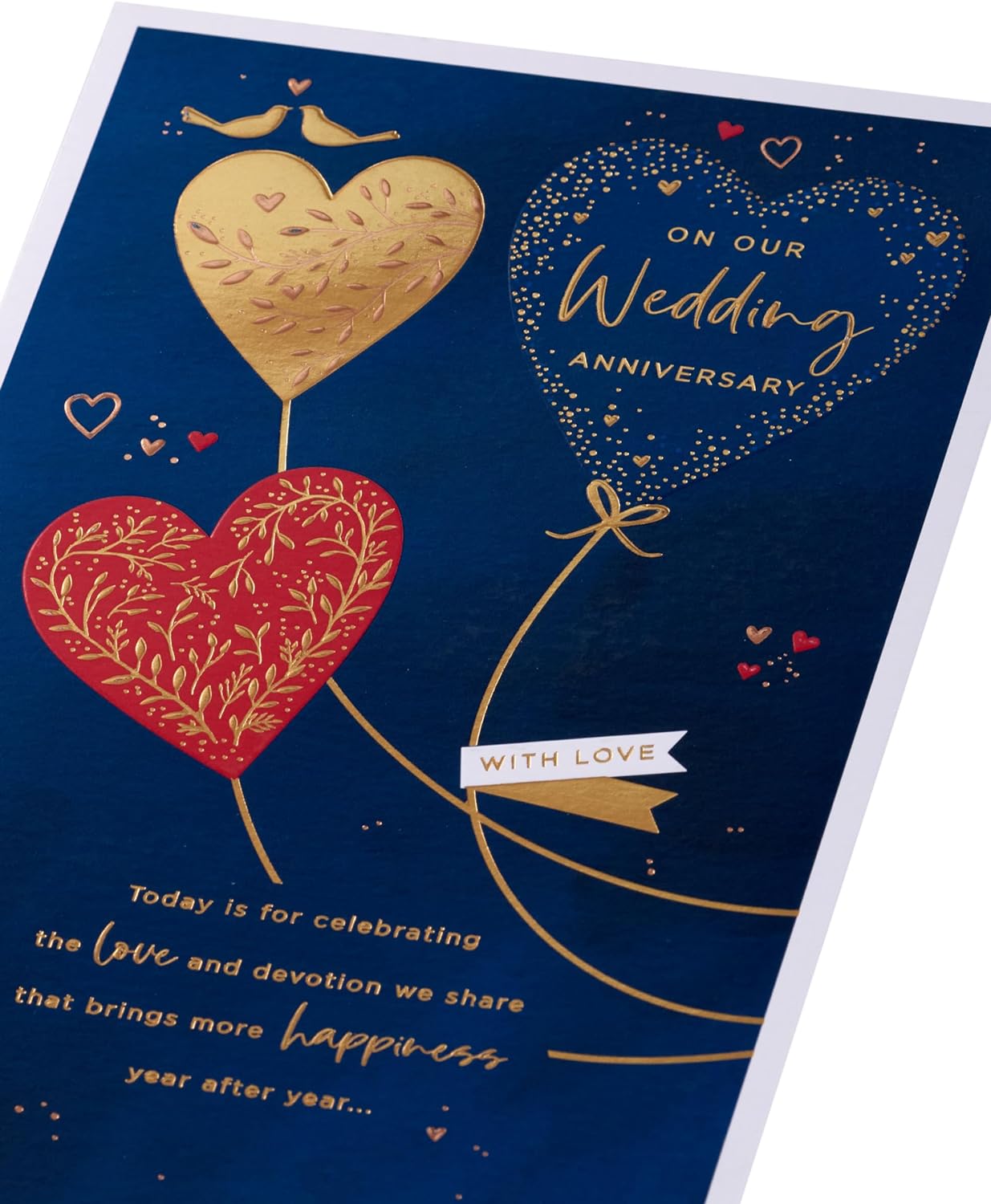Dark Blue Design Wedding Anniversary Card