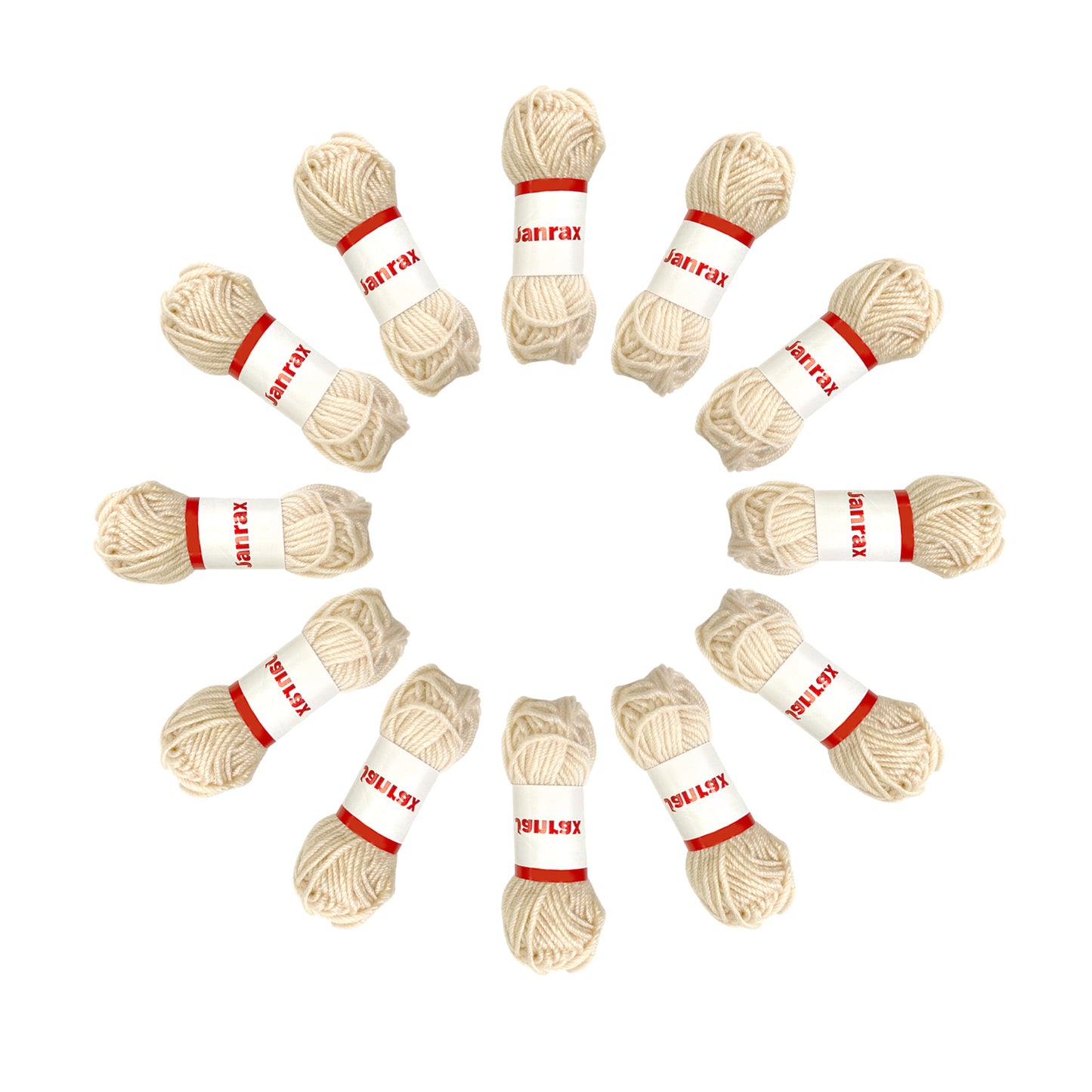 Pack of 5 Beige Acrylic Yarn Rolls – 10g each, 4 Strand 8 Ply Knitting Wool