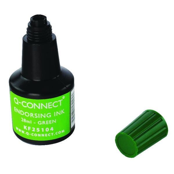 Q-Connect Endorsing Ink 28ml Green (Pack of 10) KF25104Q