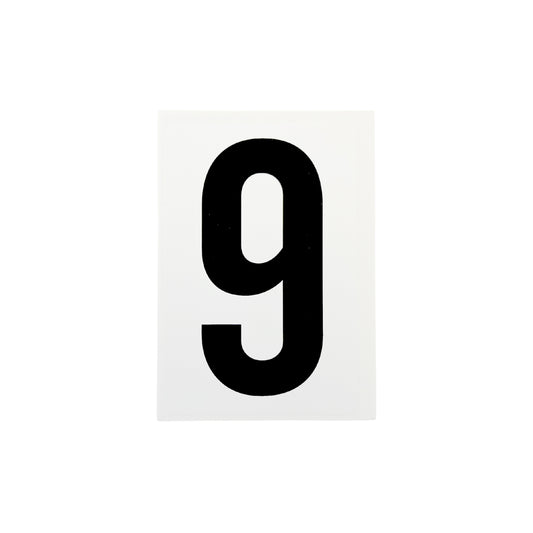 Waterproof Wheelie Bin Black Number 9 Sticker