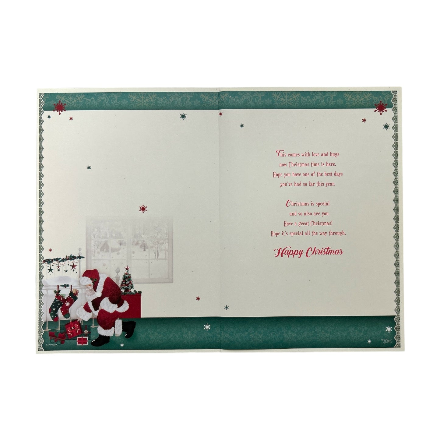 To a Dear Niece Glitter Finished Santa Design Christmas Card
