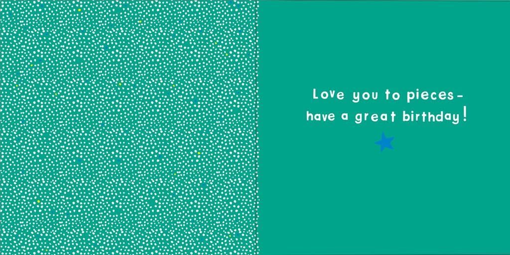 Turquoise and Orange Design with Stars Grandson Birthday Card