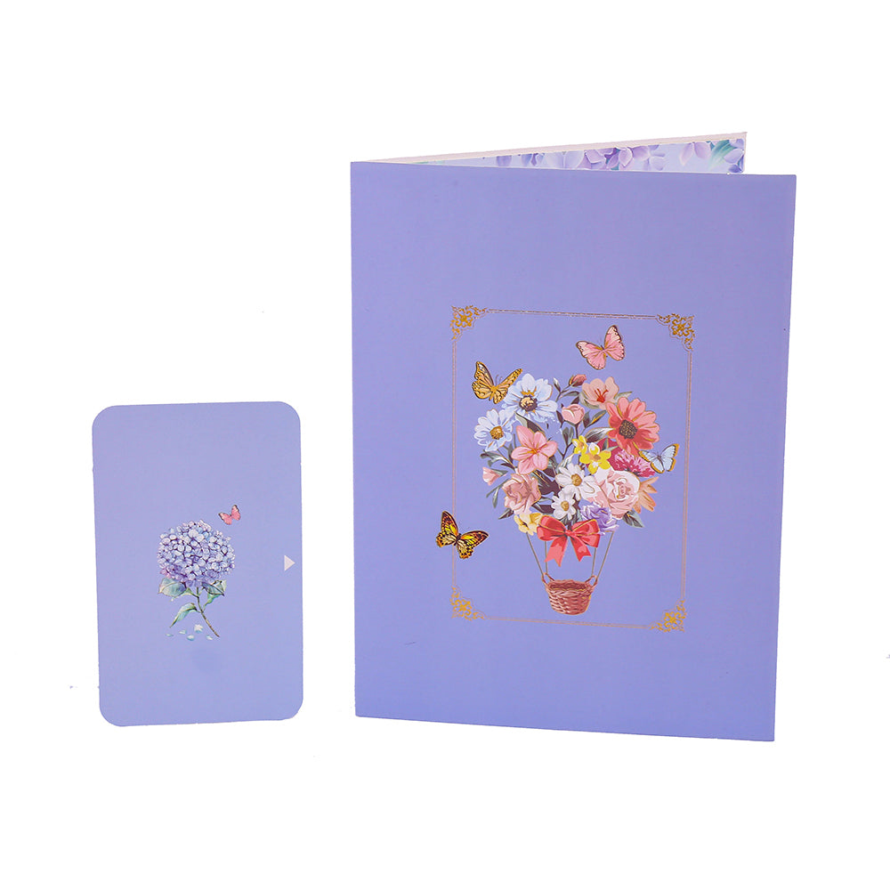 Blue and Purple Butterfly 3D Pop Up Greeting Card - Birthday Mother Anniversary Valentine's Day