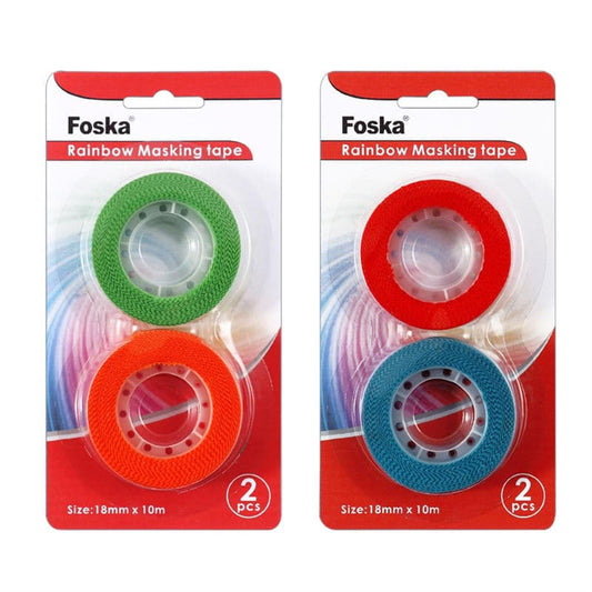 Pack of 2 Rainbow Masking Tapes 10m