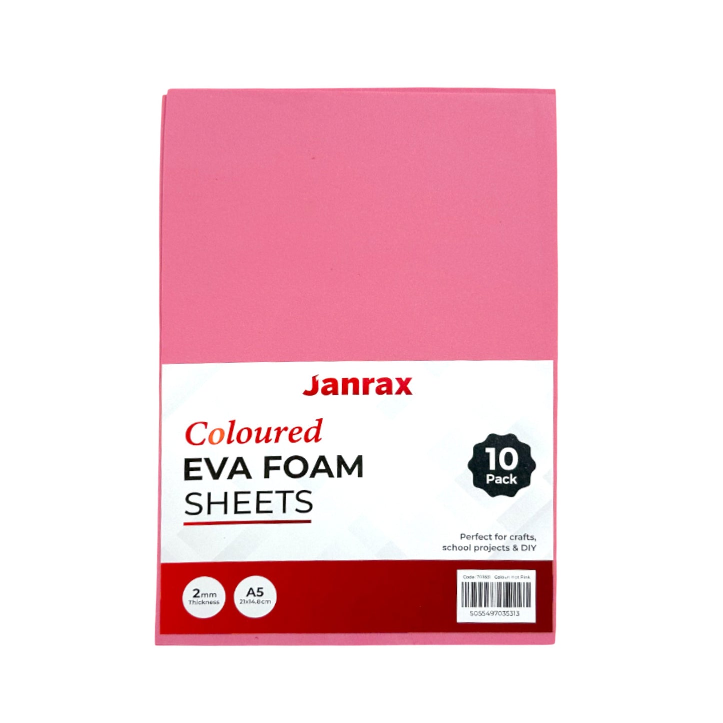 Pack of 50 A5 Pink Coloured EVA Foam Sheets